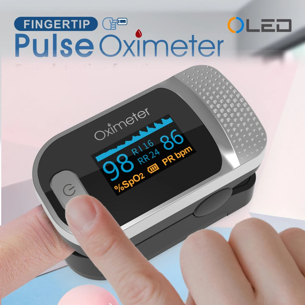 KIUZOU Finger Pulse Oximeter – Blood Oxygen Saturation Meter with SPO2, PR, PI & OLED Display Heart Rate Monitor OLED Oximeter