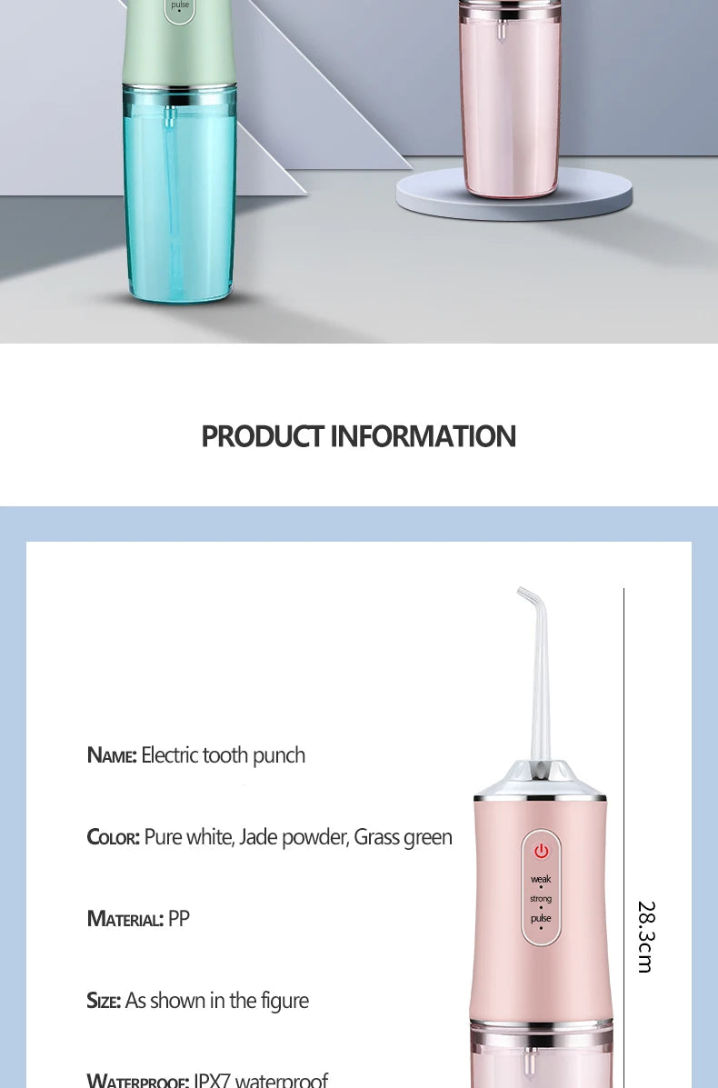 Portable Smart Oral Irrigator & Dental Water Flosser – 4 Jets, 3 Modes, Rechargeable Teeth Cleaner for Orthodontic Care