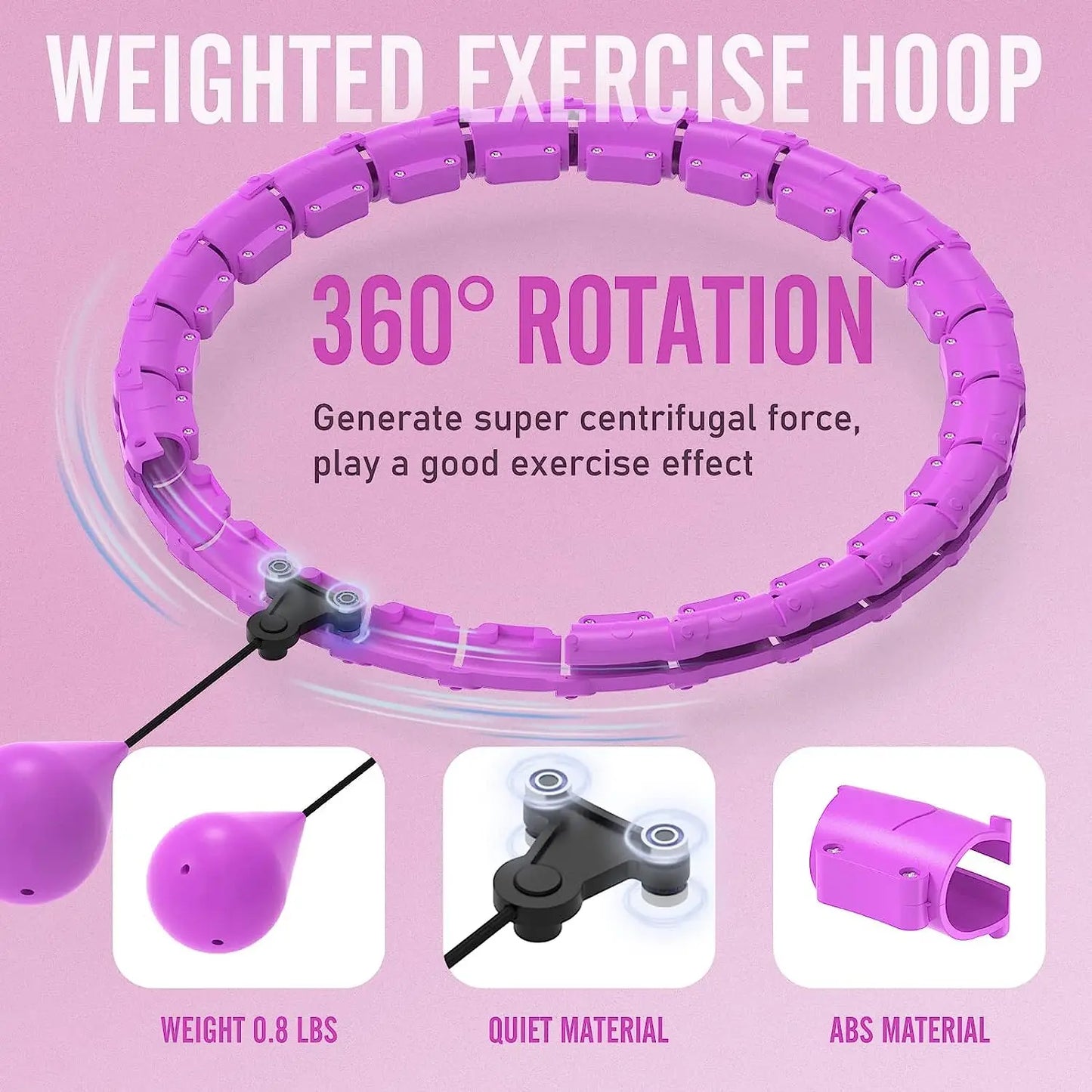 Smart Weighted Hula Hoop – Exercise Hoop for Adults with Adjustable Weight & Detachable Design, Home Fitness Equipment for Home