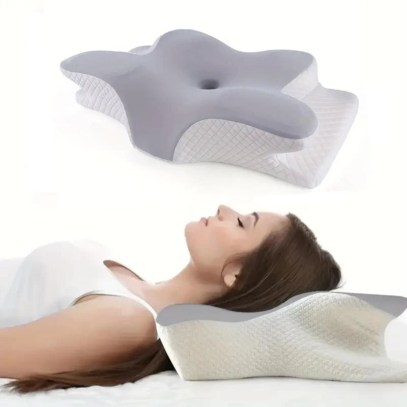 Memory Foam Butterfly Shaped Pillow – Orthopedic Neck Pain Relief & Cervical Spine Alignment Sleeping Support Pillow Beding