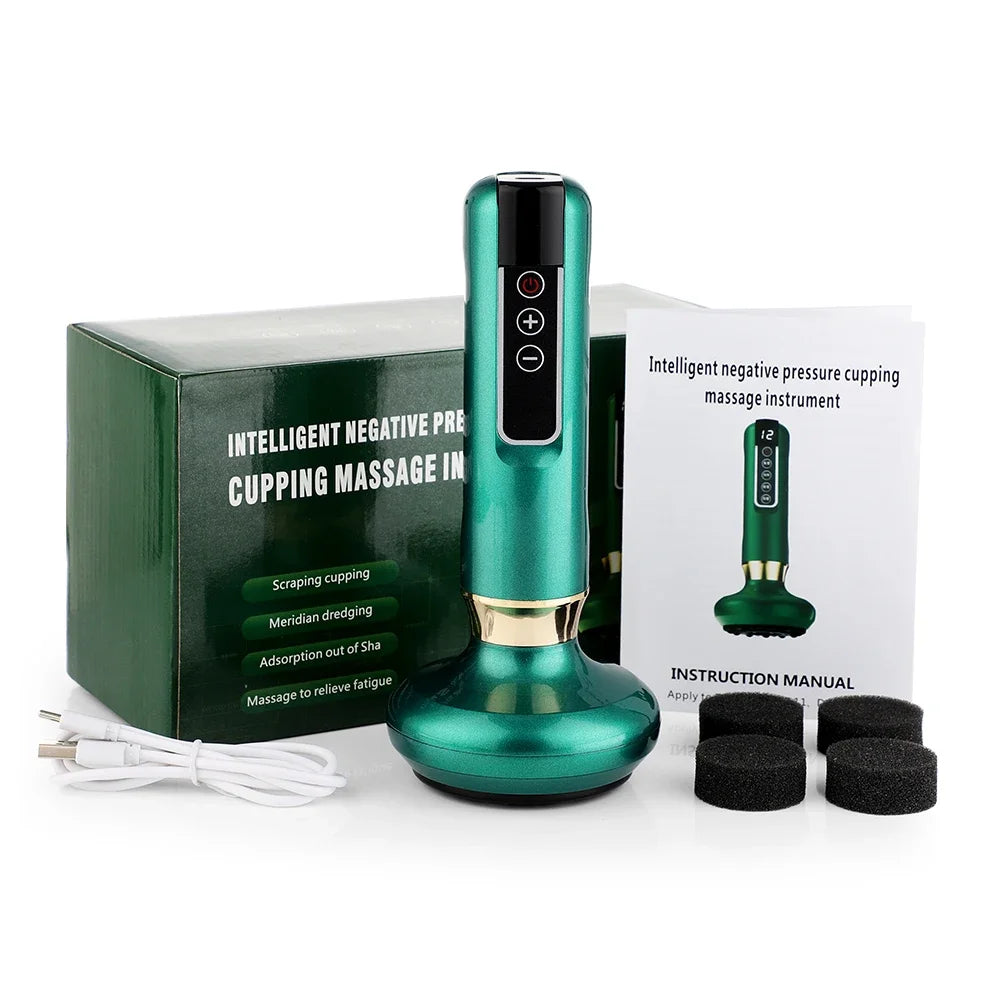 Chinese Electric Vacuum Suction Cup Cupping Massage Machine – Gua Sha Therapy Set for Slimming & Cellulite Relief