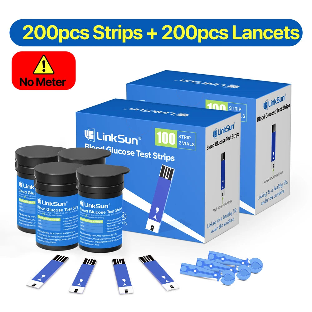 LinkSun G-425-3 Blood Glucose Meter with 10/50/100pcs Test Strips | Medical Diabetes Glucosemeter & Blood Sugar Monitor Kit