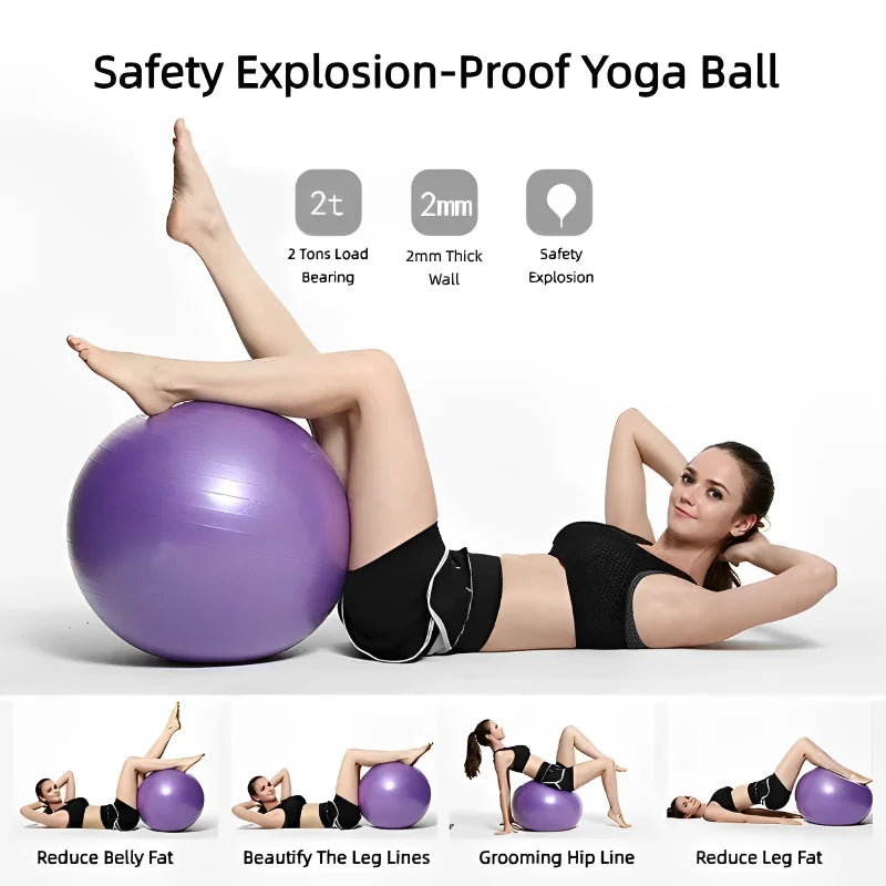 45CM–95CM Balance Exercise Ball – Gym Balls for Fitness, Yoga, Pilates & Home Workout | Thickened Anti-Burst PVC Equipment