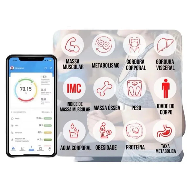Smart Bluetooth Body Fat Scale – Electronic Weight Scale Machine for Home Use