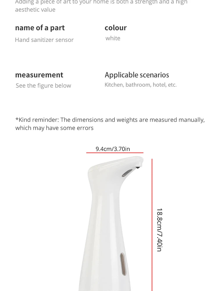 Automatic Sensor Soap Dispenser – Smart Motion Sensor Hand Soap Dispenser for Bathroom & Kitechen with Waterproof ABS Design