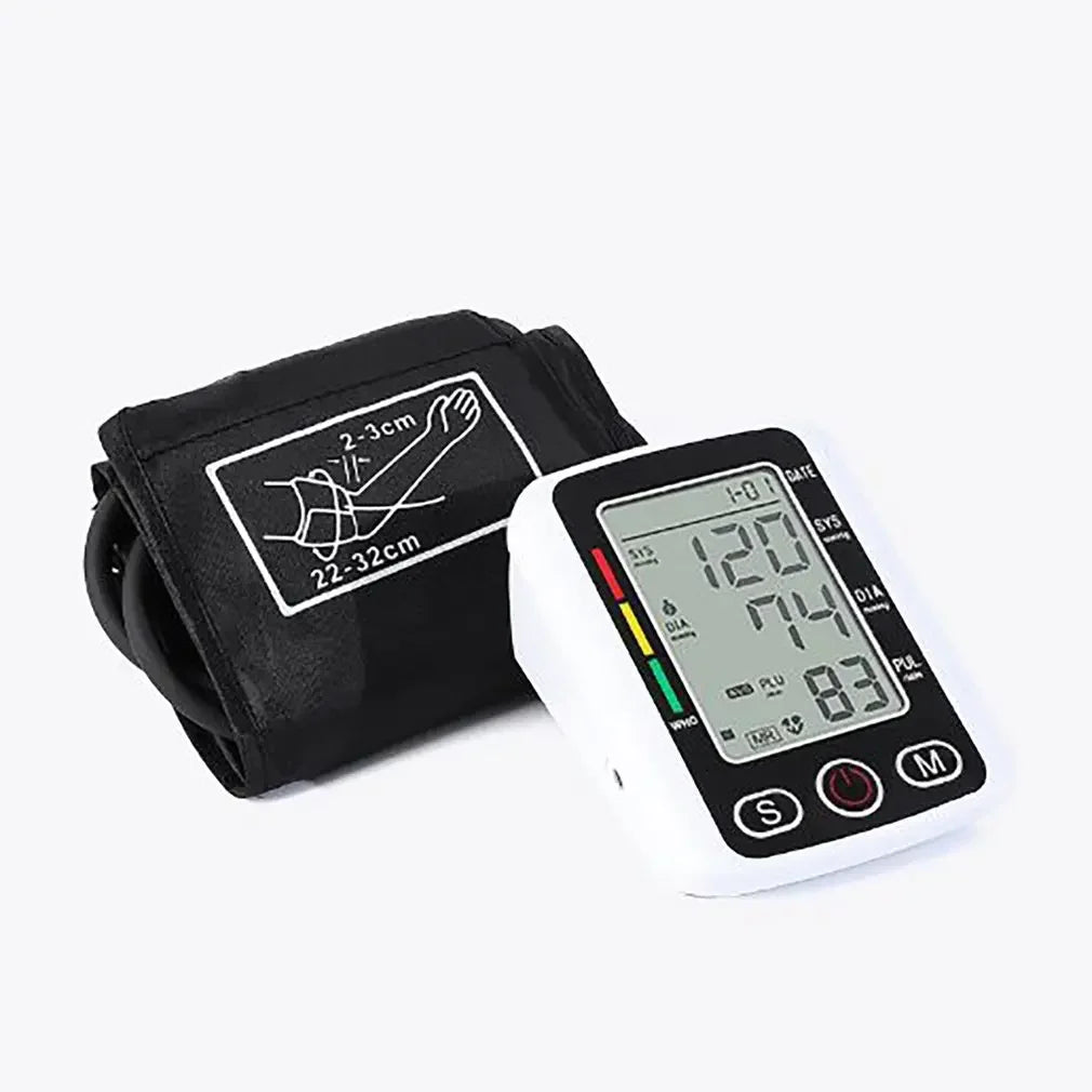 Portable Tonometer & Digital Tensiometer | Automatic Arm BP Monitor with Heart Rate Sensor
