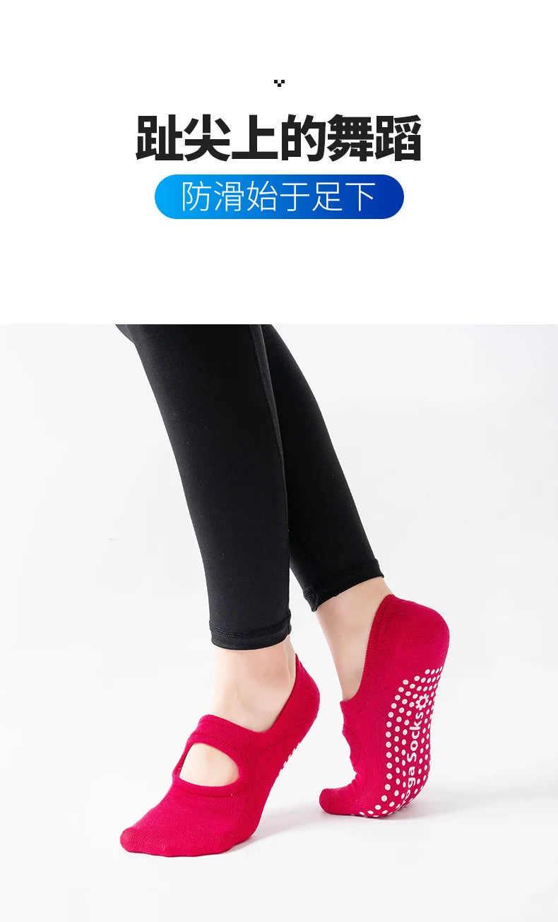 EU 35-42 Silicone Anti-Slip Backless Yoga Socks Women Pilate Socks Indoor Dance Ballet Fitness Sports Socks for Fitness Gym