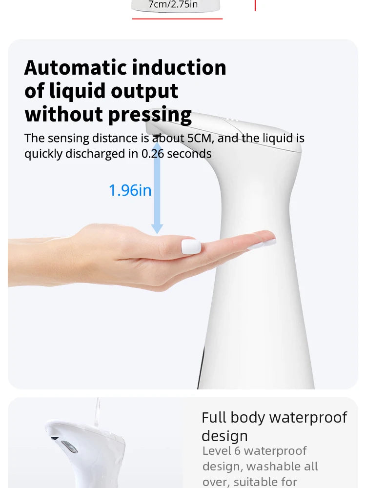 Automatic Sensor Soap Dispenser – Smart Motion Sensor Hand Soap Dispenser for Bathroom & Kitechen with Waterproof ABS Design