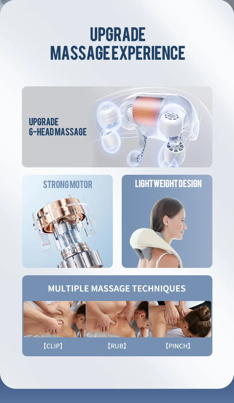 Foreverlily Wireless Neck and Back Massager – Deep Tissue Neck and Shoulder Kneading Massage Shawl for Cervical and Trapezius Relief