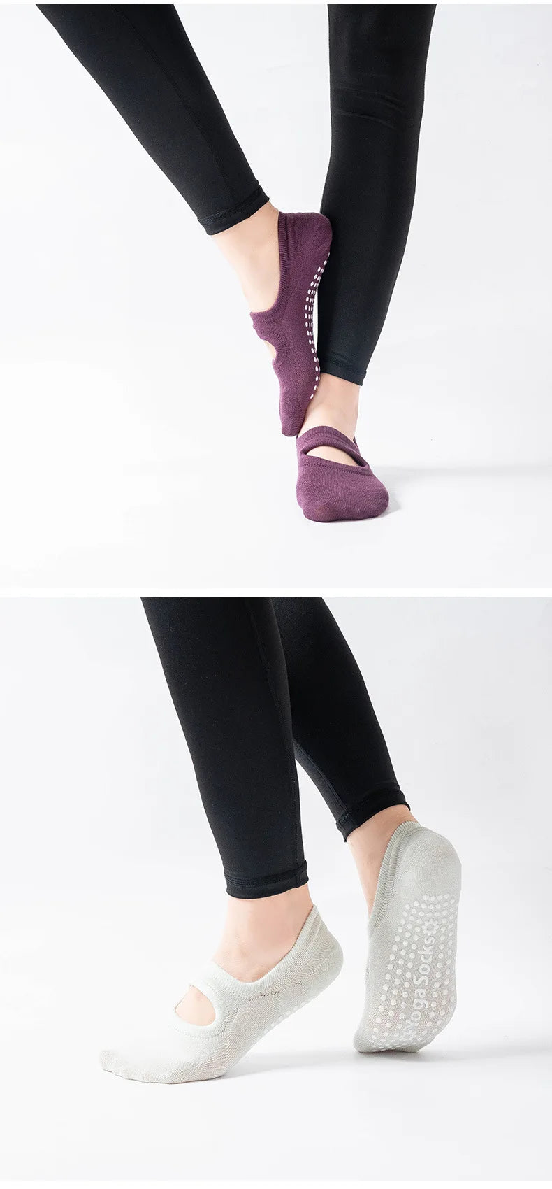 EU 35-42 Silicone Anti-Slip Backless Yoga Socks Women Pilate Socks Indoor Dance Ballet Fitness Sports Socks for Fitness Gym