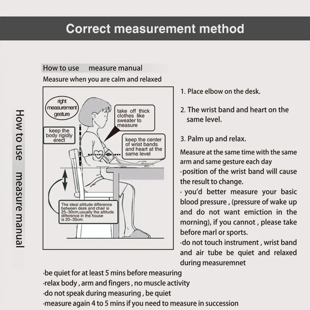 Portable Tonometer & Digital Tensiometer | Automatic Arm BP Monitor with Heart Rate Sensor