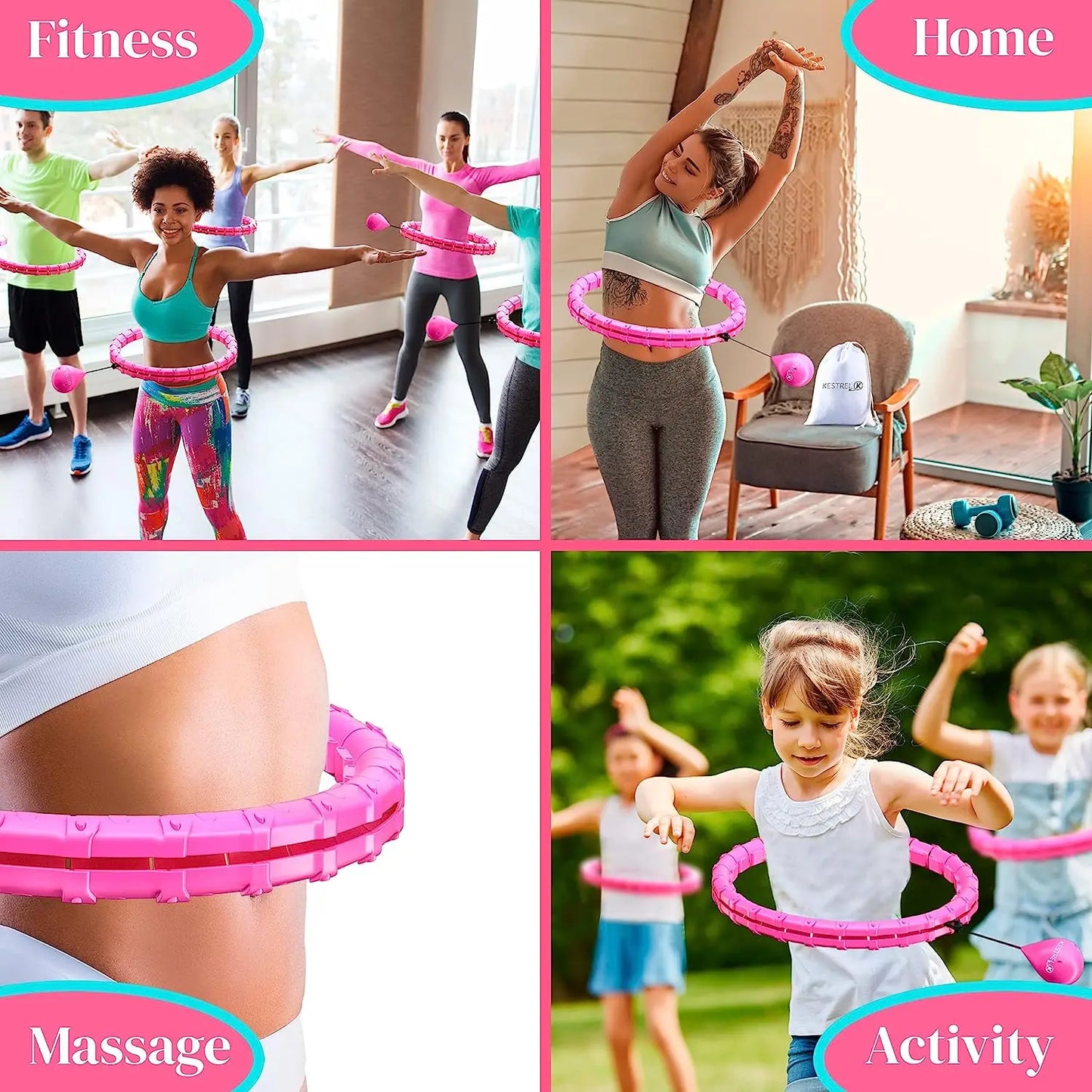 Smart Weighted Hula Hoop – Exercise Hoop for Adults with Adjustable Weight & Detachable Design, Home Fitness Equipment for Home