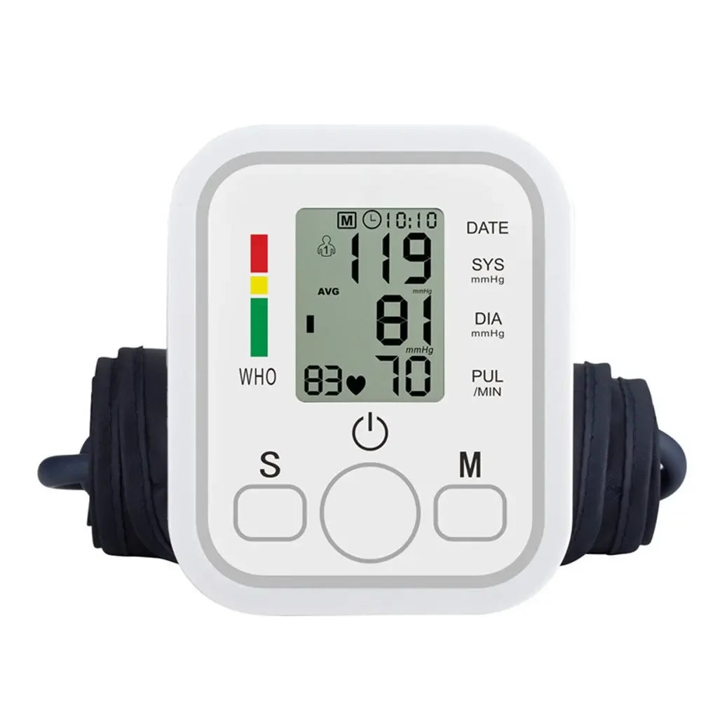 Portable Tonometer & Digital Tensiometer | Automatic Arm BP Monitor with Heart Rate Sensor