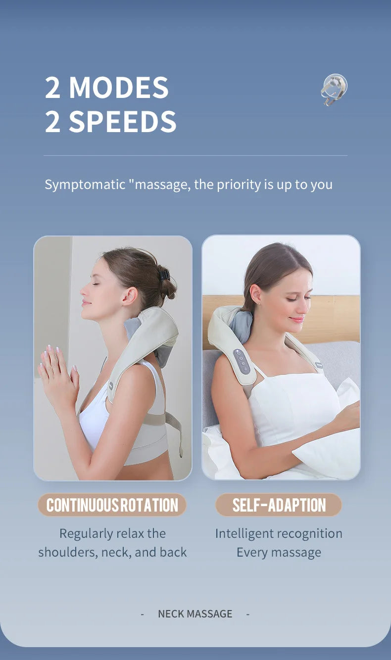 Foreverlily Wireless Neck and Back Massager – Deep Tissue Neck and Shoulder Kneading Massage Shawl for Cervical and Trapezius Relief