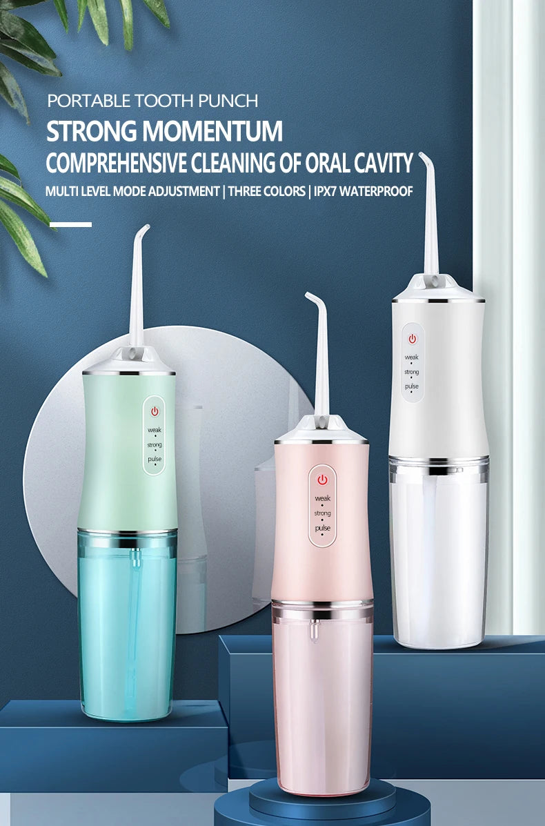Portable Smart Oral Irrigator & Dental Water Flosser – 4 Jets, 3 Modes, Rechargeable Teeth Cleaner for Orthodontic Care