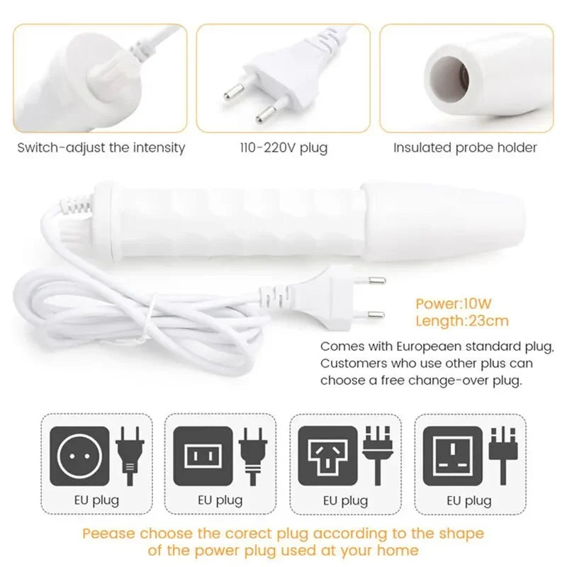 4-in-1 Handheld Electric High Frequency Beauty Device – Portable Machine for Skin Care & Acne Treatment with Neon Facial Therapy Wand