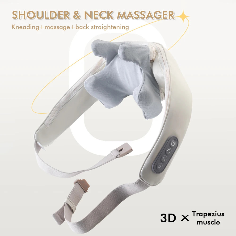 Foreverlily Wireless Neck and Back Massager – Deep Tissue Neck and Shoulder Kneading Massage Shawl for Cervical and Trapezius Relief