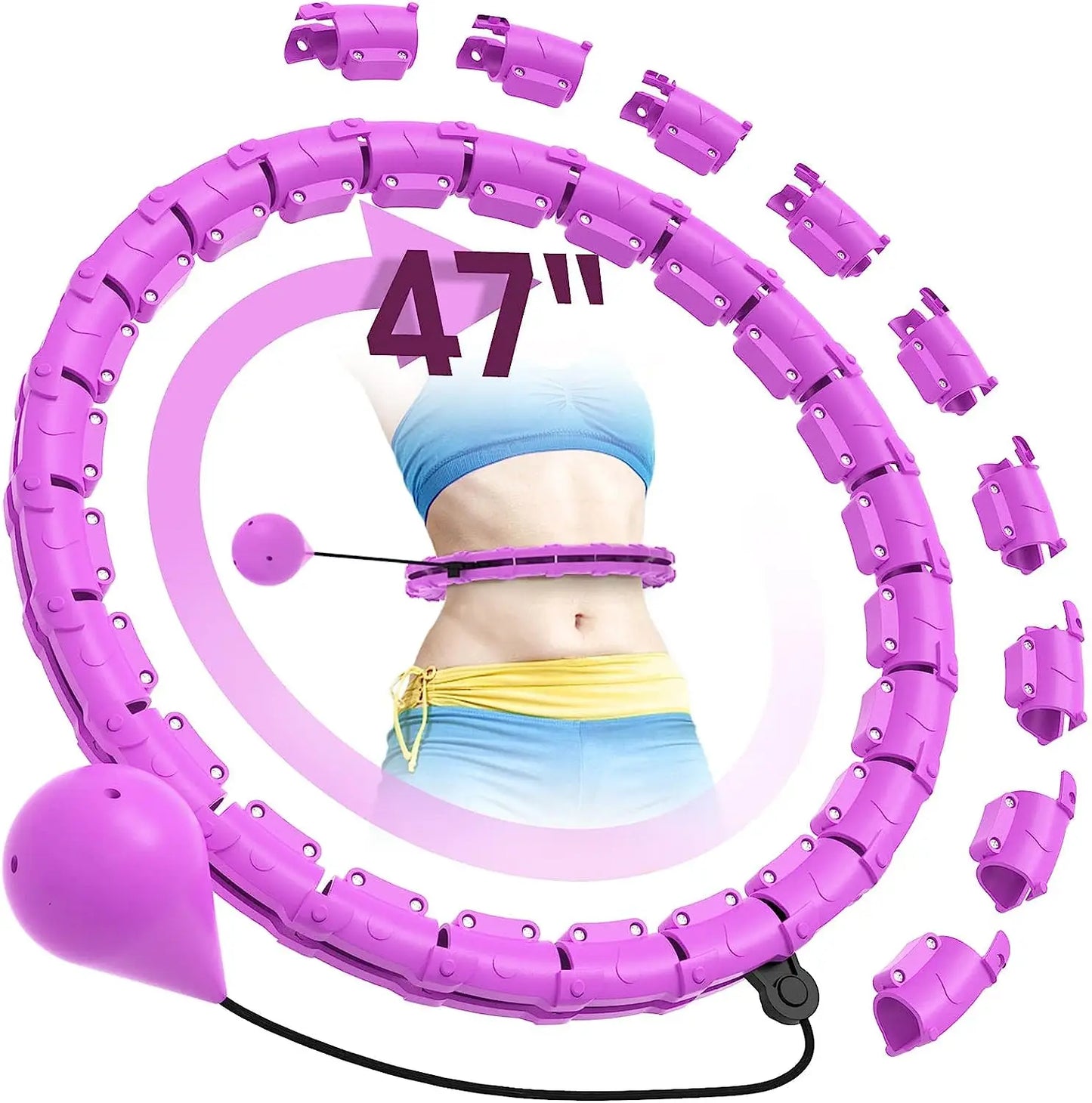 Smart Weighted Hula Hoop – Exercise Hoop for Adults with Adjustable Weight & Detachable Design, Home Fitness Equipment for Home