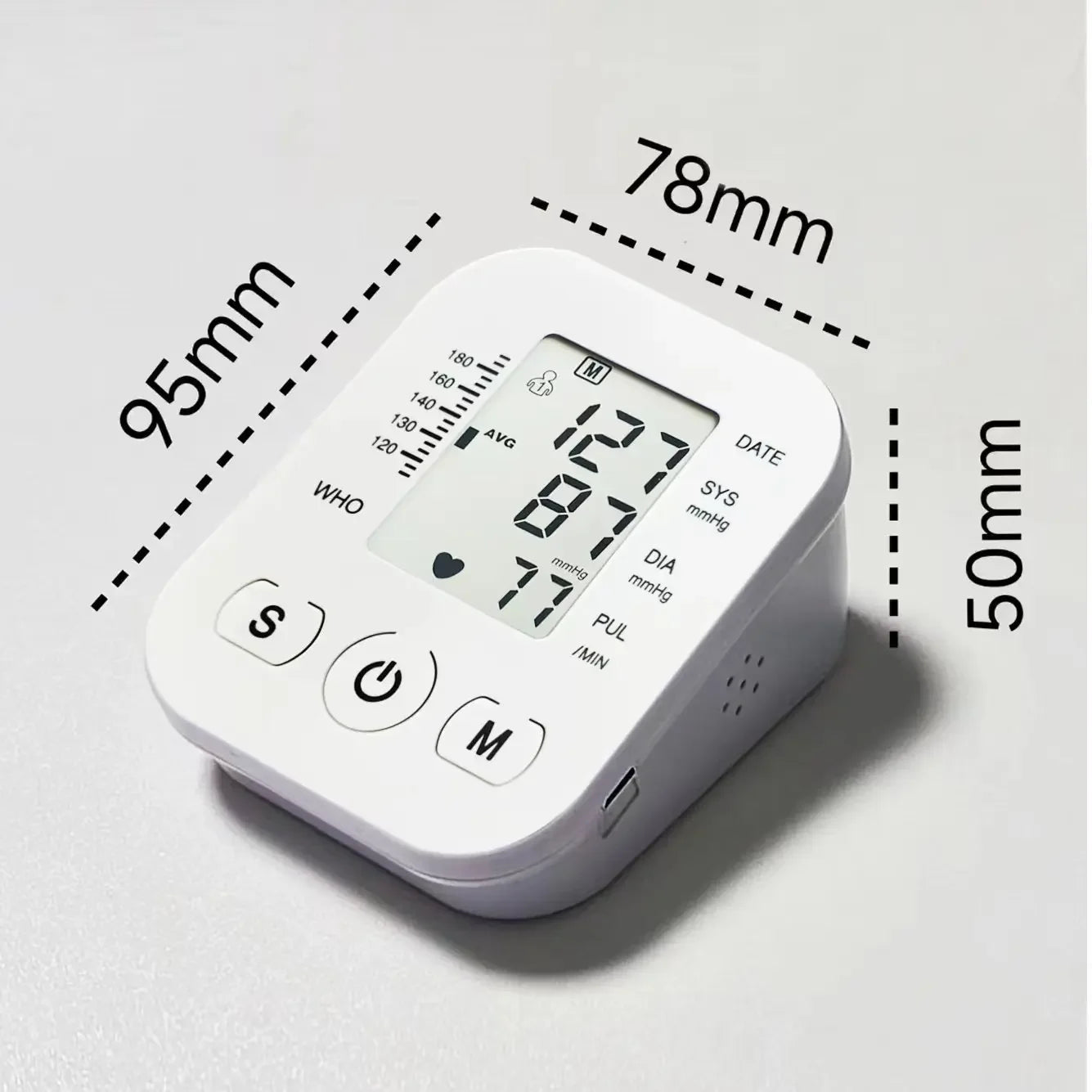 Portable Tonometer & Digital Tensiometer | Automatic Arm BP Monitor with Heart Rate Sensor