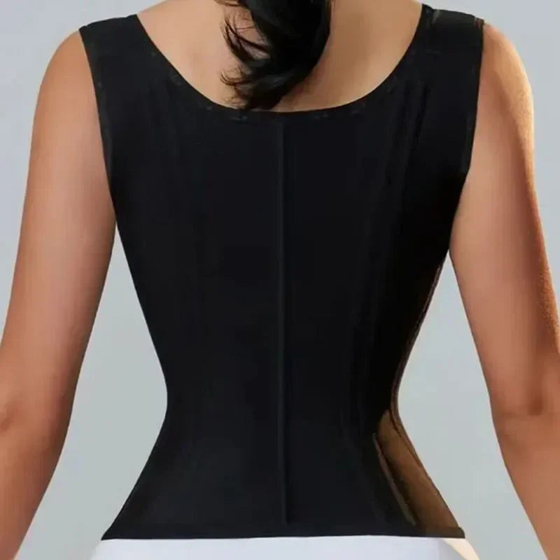 Fajas Colombianas Women's Shapewear Vest – Body Shaper for Women with Adjustable Waist Trainer Corset, Zipper & Hook-Eye Closure