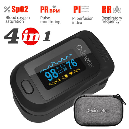 KIUZOU Finger Pulse Oximeter – Blood Oxygen Saturation Meter with SPO2, PR, PI & OLED Display Heart Rate Monitor OLED Oximeter