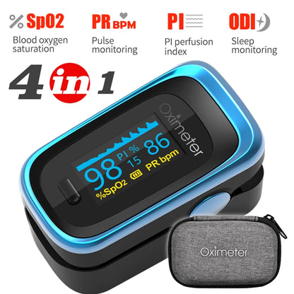 KIUZOU Finger Pulse Oximeter – Blood Oxygen Saturation Meter with SPO2, PR, PI & OLED Display Heart Rate Monitor OLED Oximeter