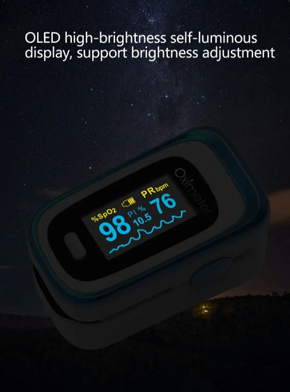 KIUZOU Finger Pulse Oximeter – Blood Oxygen Saturation Meter with SPO2, PR, PI & OLED Display Heart Rate Monitor OLED Oximeter