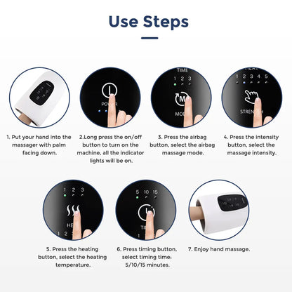 Wireless Electric Hand Massager Air Compression Hot Compress Palm Acupoint Massager Finger Arthritis Numbness Muscle Relaxation
