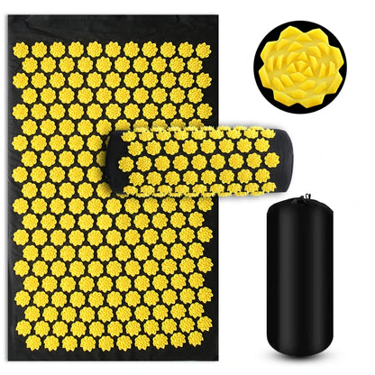 Acupressure Yoga Mat with Spikes – Kuznetsov Applicator Cushion and Pillow Set for Massage, Foot Relief, and Pilates Fitness
