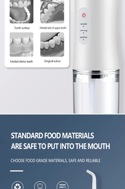 Portable Smart Oral Irrigator & Dental Water Flosser – 4 Jets, 3 Modes, Rechargeable Teeth Cleaner for Orthodontic Care