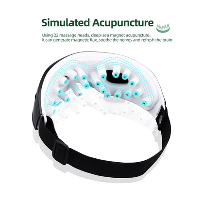 Eye Massager with Magnetic Therapy – Intelligent Eye Massage Device with 9 Vibration Modes for Fatigue Relief Smart Eye Massage Instrument