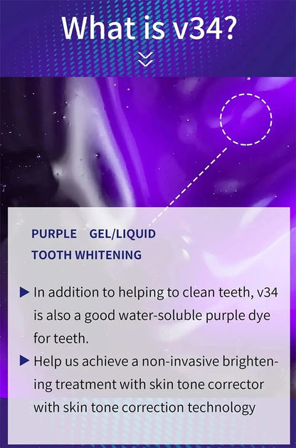 New 5D Teeth Whitening Toothpaste – V34 Purple Toothpaste Stick for Teeth Cleaning, Fresh Breath & Whitening Care