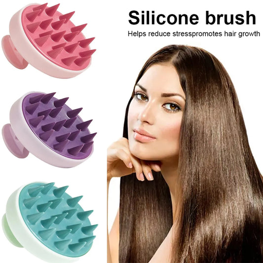 Silicone Shampoo Brush & Head Scalp Massager – Hair Washing Comb & Body Massage Tool for Bath, Shower & Salon Use