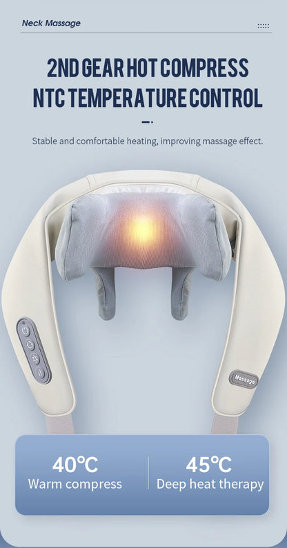 Foreverlily Wireless Neck and Back Massager – Deep Tissue Neck and Shoulder Kneading Massage Shawl for Cervical and Trapezius Relief