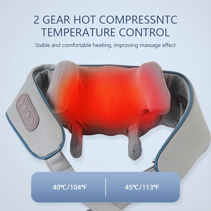 Foreverlily Wireless Neck and Back Massager – Deep Tissue Neck and Shoulder Kneading Massage Shawl for Cervical and Trapezius Relief