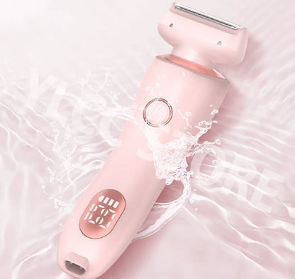 Electric Razor for Women 2-in-1 Bikini Trimmer Facial Shaver – IPX7 Waterproof Ladies Electric Shaver for Underarms, Legs & Body Hair Removal