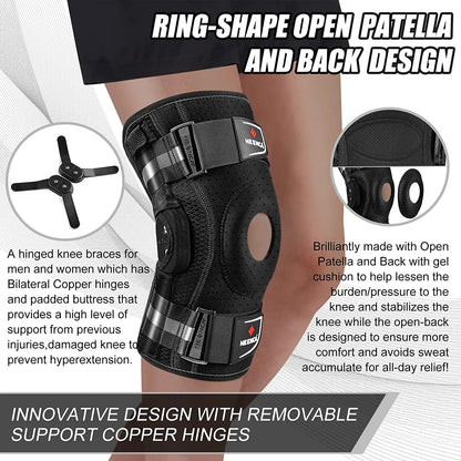 NEENCA Hinged Knee Brace for Knee Pain Knee Support with Stabilizers for ACL, PCL, Arthritis & Meniscus Tear Relief