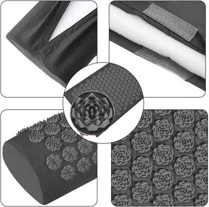 Acupressure Yoga Mat with Spikes – Kuznetsov Applicator Cushion and Pillow Set for Massage, Foot Relief, and Pilates Fitness