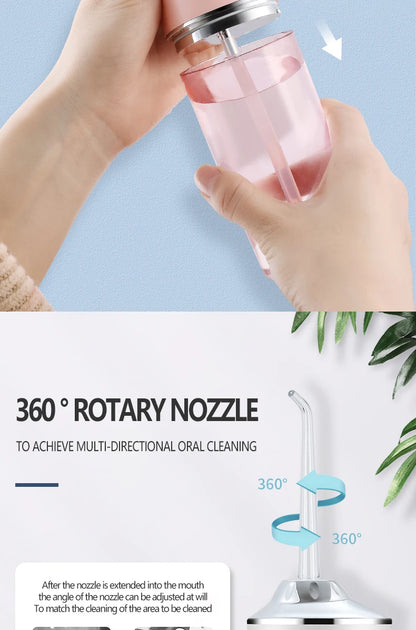 Portable Smart Oral Irrigator & Dental Water Flosser – 4 Jets, 3 Modes, Rechargeable Teeth Cleaner for Orthodontic Care