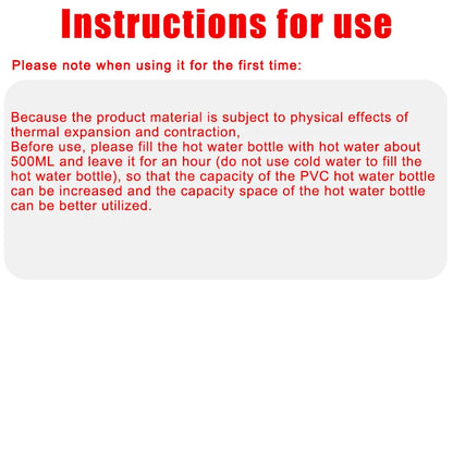 1000/2000ml PVC Hot Water Warmer Bag for Women – Hand, Belly & Feet Warmer Hot-Water Bottle Bag
