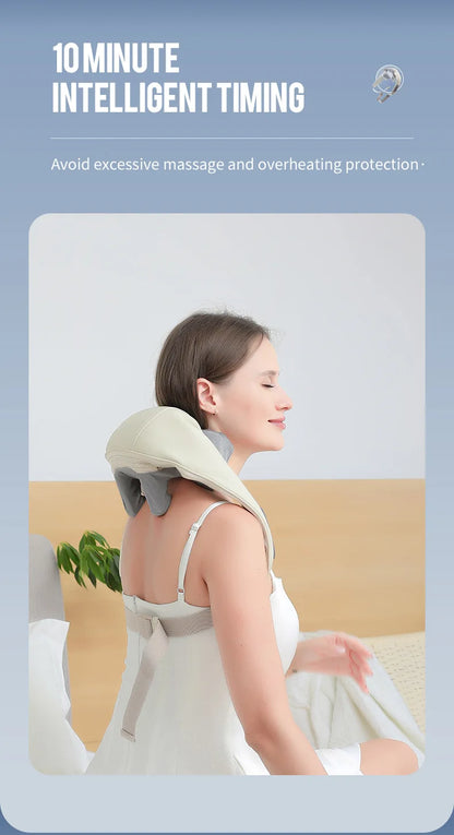 Foreverlily Wireless Neck and Back Massager – Deep Tissue Neck and Shoulder Kneading Massage Shawl for Cervical and Trapezius Relief