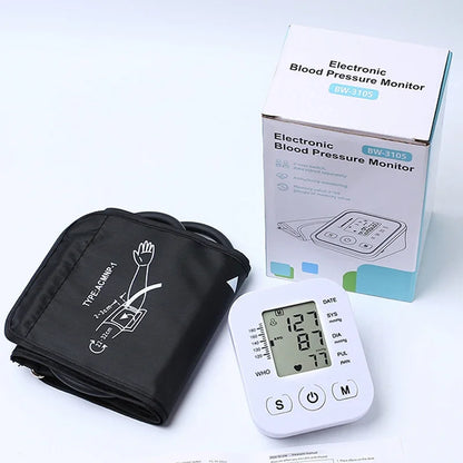 Portable Tonometer & Digital Tensiometer | Automatic Arm BP Monitor with Heart Rate Sensor