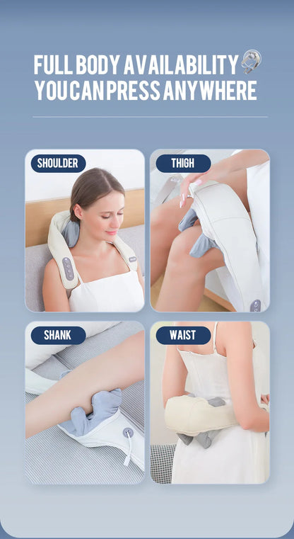 Foreverlily Wireless Neck and Back Massager – Deep Tissue Neck and Shoulder Kneading Massage Shawl for Cervical and Trapezius Relief