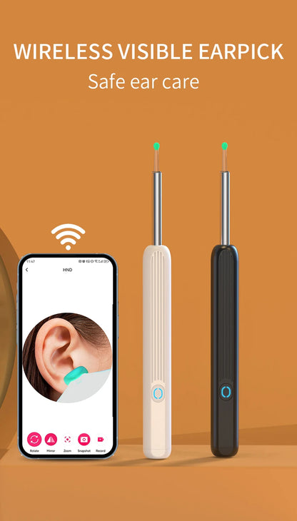 Smart Visual Ear Cleaner with HD Camera | Wireless Otoscope Ear Cleaning Stick USB-C Charging Earpick Tool Set