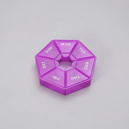 Mini Small Pill Organizer – Portable Pocket-Size Pill Box Container for Travel & 7-Day Medicine Storage
