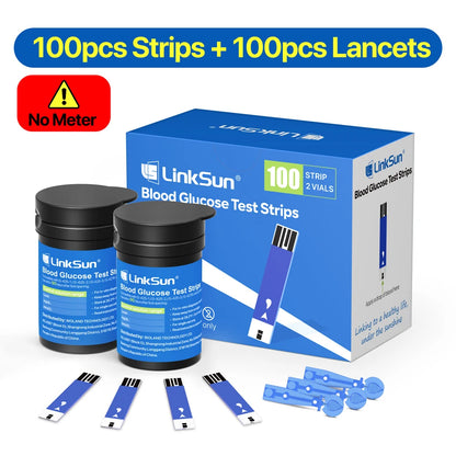 LinkSun G-425-3 Blood Glucose Meter with 10/50/100pcs Test Strips | Medical Diabetes Glucosemeter & Blood Sugar Monitor Kit
