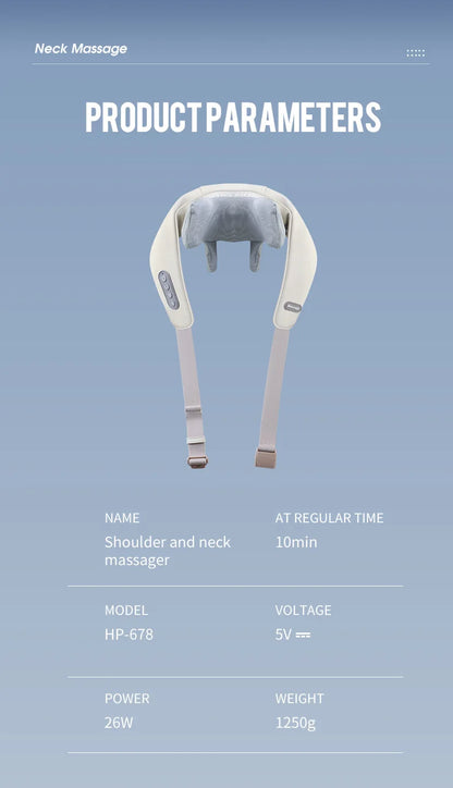 Foreverlily Wireless Neck and Back Massager – Deep Tissue Neck and Shoulder Kneading Massage Shawl for Cervical and Trapezius Relief