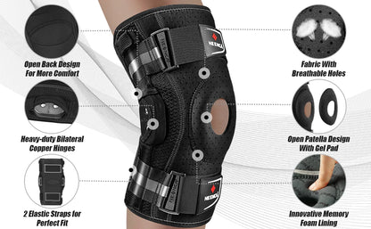 NEENCA Hinged Knee Brace for Knee Pain Knee Support with Stabilizers for ACL, PCL, Arthritis & Meniscus Tear Relief