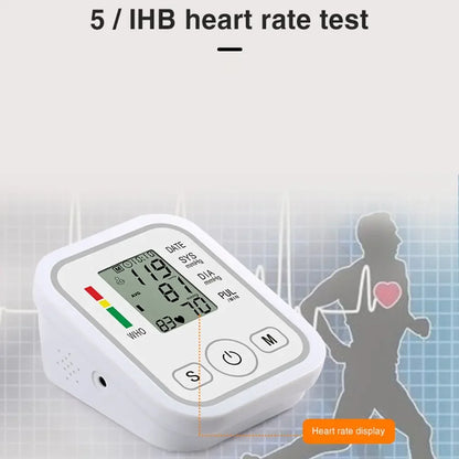 Portable Tonometer & Digital Tensiometer | Automatic Arm BP Monitor with Heart Rate Sensor