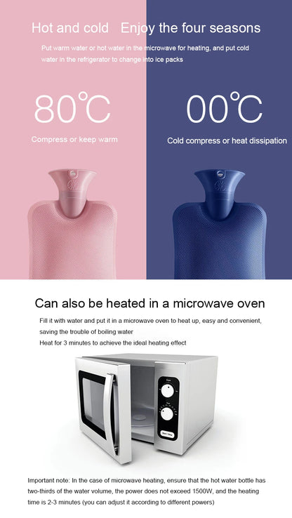 1000/2000ml PVC Hot Water Warmer Bag for Women – Hand, Belly & Feet Warmer Hot-Water Bottle Bag